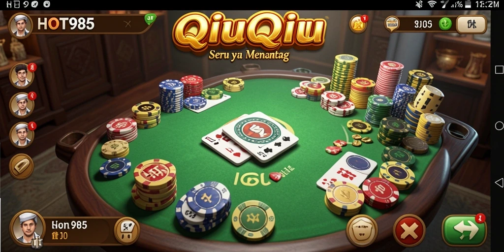 Tampilan gameplay seru dalam permainan QiuQiu.