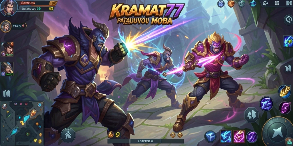 Screenshot gameplay <strong>KRAMAT77</strong> yang menunjukkan aksi pertempuran tim.