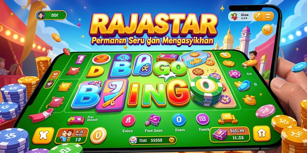 Tampilan gameplay seru dalam permainan Bingo RAJASTAR.
