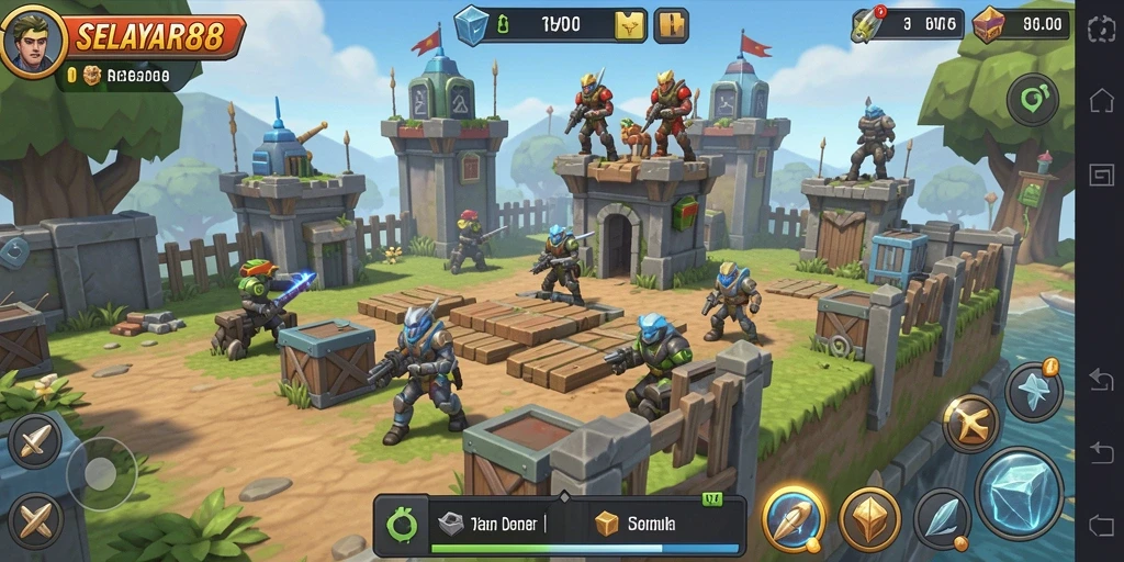 Tampilan gameplay <strong>SELAYAR88</strong> yang menegangkan dalam strategi Tower Defense.