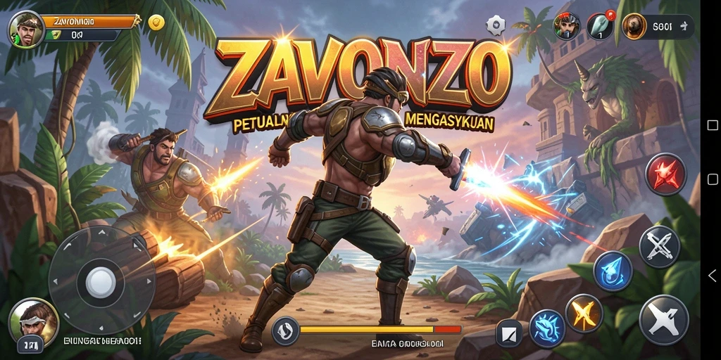 Tampilan gameplay ZAVONZO yang seru dan penuh aksi.